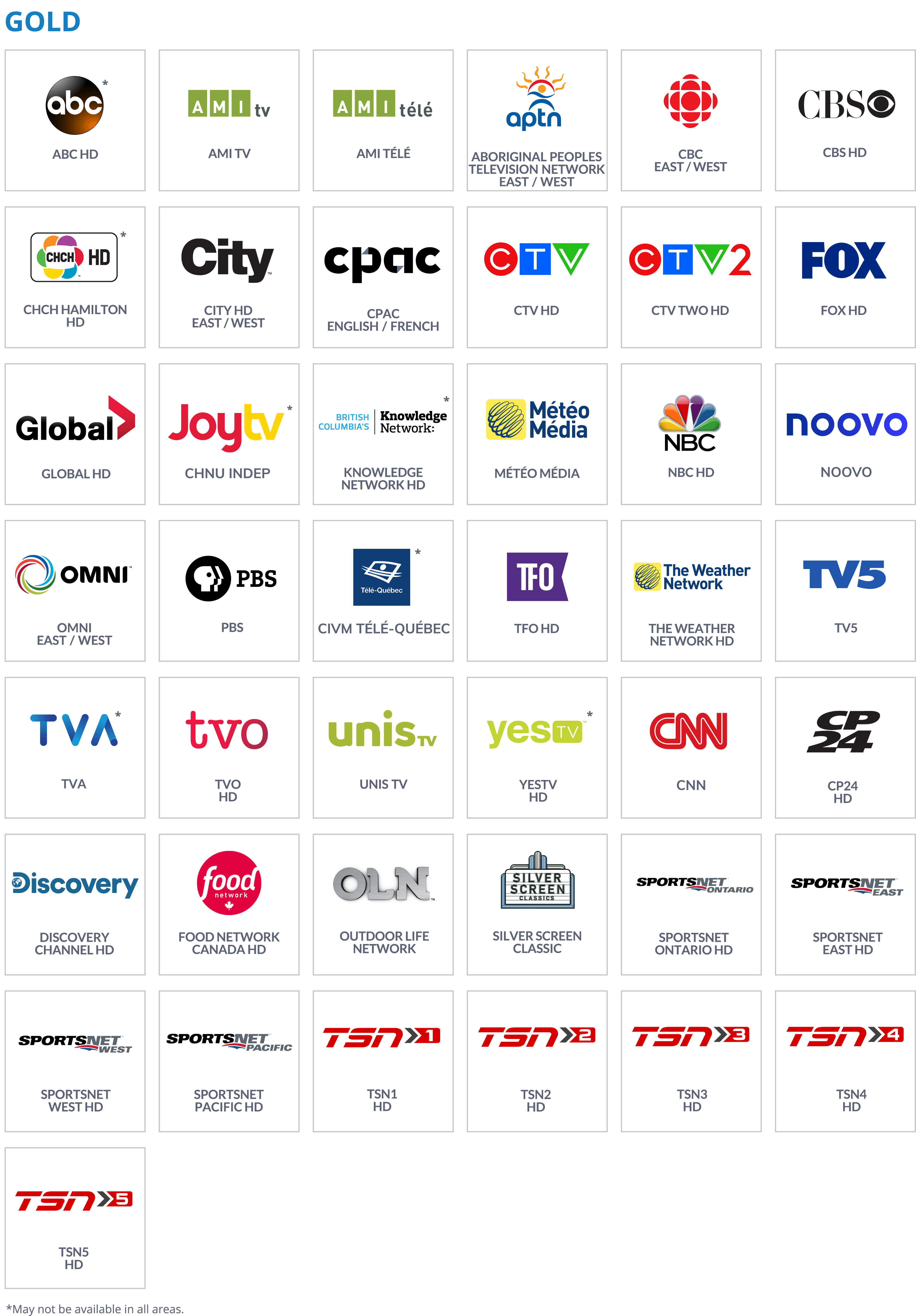 Gold TV Channels - Comwave