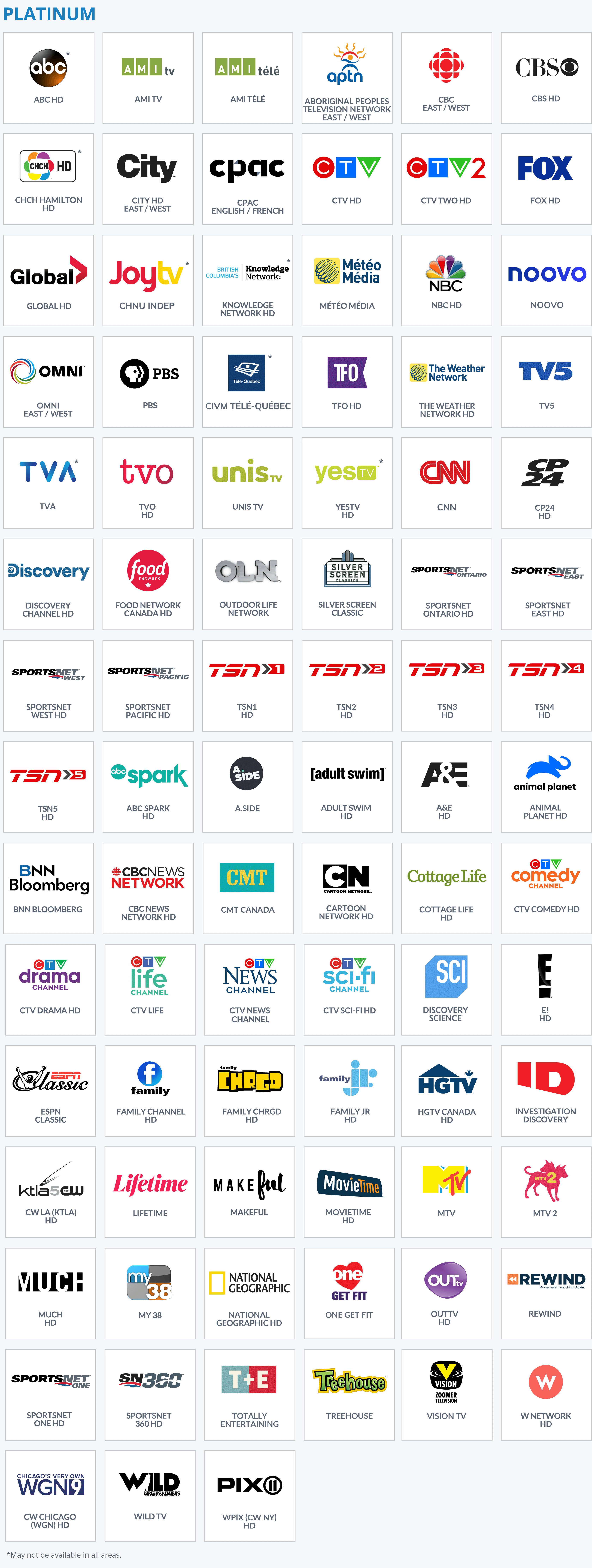 Platinum TV Channels - Comwave